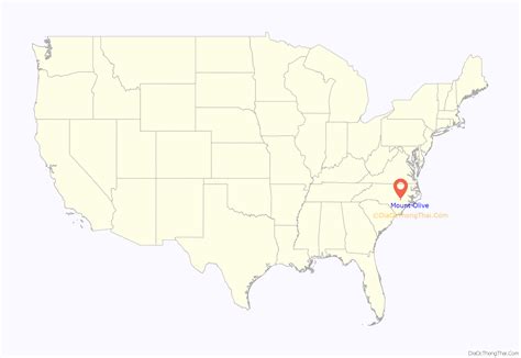 Map of Mount Olive town, North Carolina - Thong Thai Real