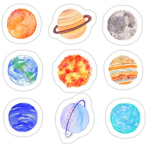 "planets" Stickers by hallesiegel | Redbubble