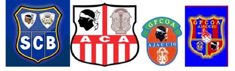 The emblems of SC Bastia, AC Ajaccio and Gazélec Ajaccio. | Download ...