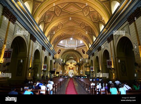 The interior of the Basilica St Martin de Tours in the heritage town of ...