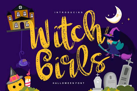 Witch girls | Script Halloween Font #87653 - TemplateMonster