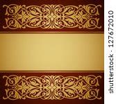 vector vintage gold border frame filigree with retro ornament pattern in antique baroque style ...