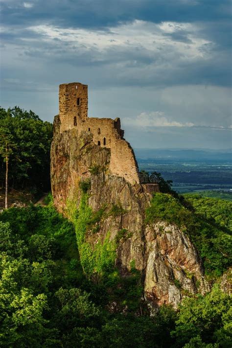 Castle of Girsberg, Ribeauville, Alsace, France Stock Image - Image of fortress, countryside ...