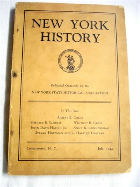 NEW YORK HISTORY History Journal July, 1944 £7.88 - PicClick UK