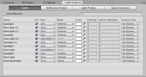 Unity - Manual: The Light Explorer window