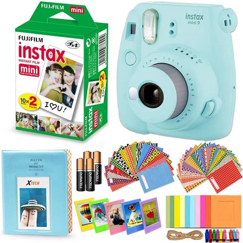 Fujifilm Instax Mini 9 Instant Camera (Ice Blue) + Accessory Kit ...