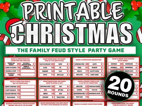 Printable Christmas Family Fued Style Game Printable Christmas Feud Game Downloadable Christmas ...