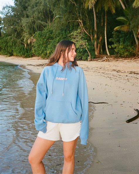 "Let's Watch the Sunset" Oversized Lux Hoodie in Blue