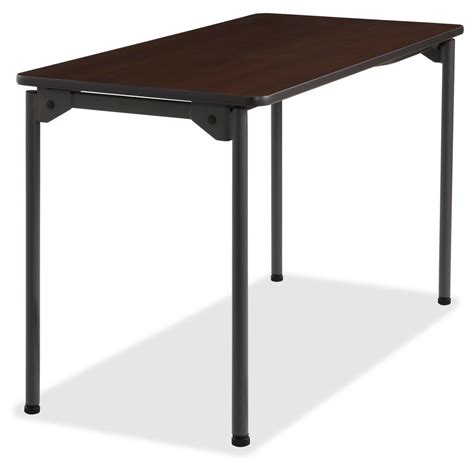 Iceberg Maxx Legroom Wood Folding Table, 24" x 48", Walnut