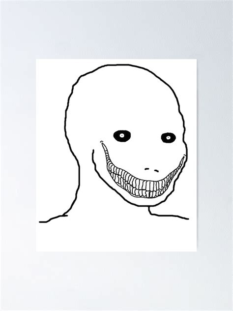 "Demonic Grin Wojak / Le Scary Face " Poster for Sale by WesternType | Redbubble