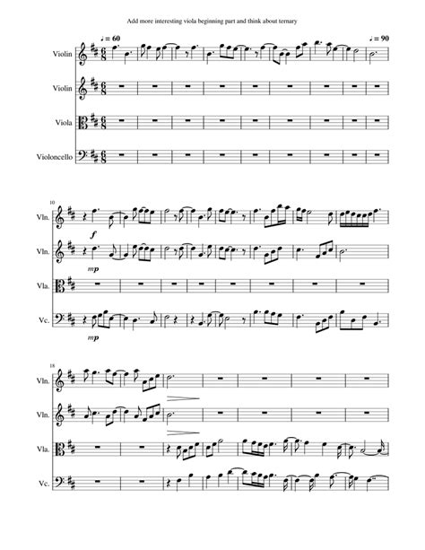 New free Sheet music for Violin, Viola, Cello (String Quartet ...