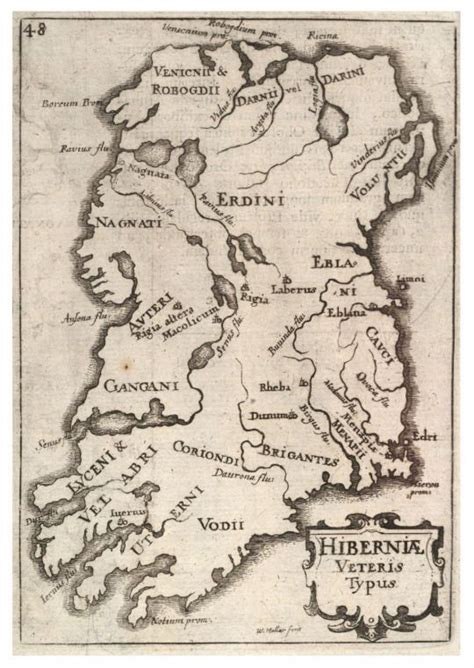 Medieval map of Ireland, showing Irish tribes via Marie McKeown ...