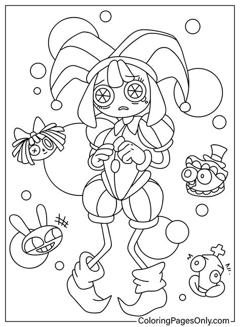 Printable Pomni Coloring Page - Free Printable Coloring Pages