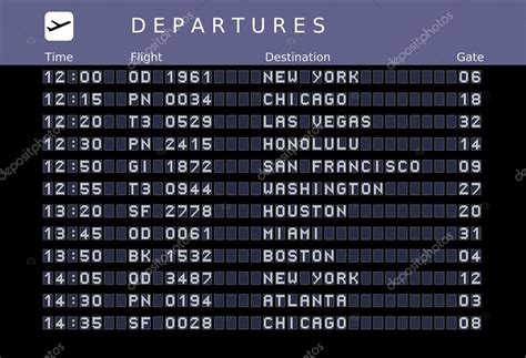 Airport timetable Stock Vector Image by ©tupungato #24048685