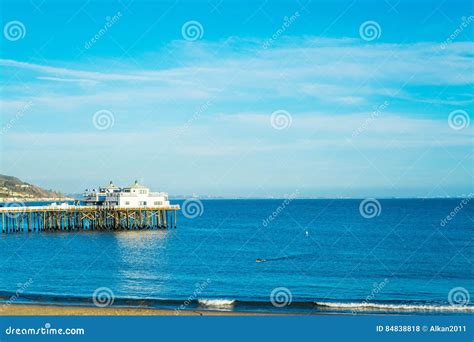 Malibu pier at sunset stock photo. Image of island, america - 84838818