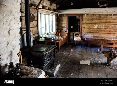 Interior view of an old Norwegian house at the Sunnmore Museum, Norway Stock Photo - Alamy