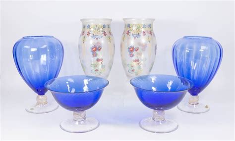 3 Pairs of Venetian Glass Vases