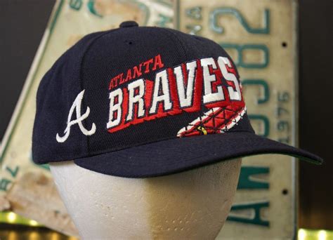 Vintage Atlanta Braves Snapback Hat Baseball Cap Large Logo Sports ...