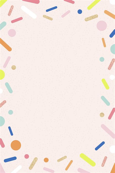 Pink sprinkles frame background, cute | Free Vector - rawpixel