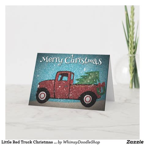 Little Red Truck Christmas Card | Zazzle | Red truck, Custom christmas cards, Holiday design card