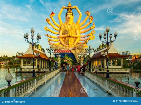 Wat Plai Laem Buddhist Temple Statues in Koh Samui Island in Thailand Editorial Image - Image of ...