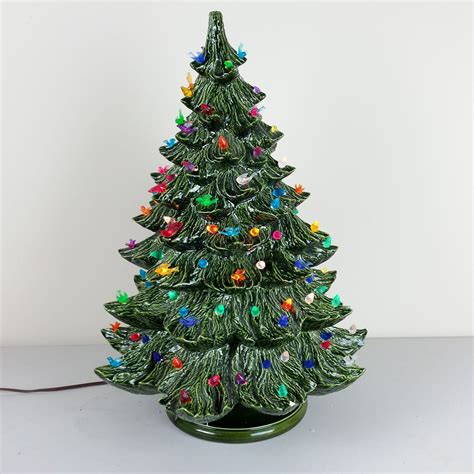 Vtg 22 Large Green Ceramic Christmas Tree Lights - Etsy | Ceramic ...