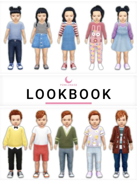 lookbook by powluna Sims 4 Toddler Clothes, Sims 4 Cc Kids Clothing, Sims 4 Mods Clothes ...