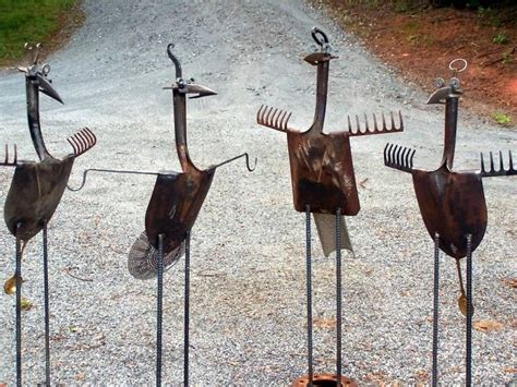 These altered shovels into yard art are so whimsical and add height to ...