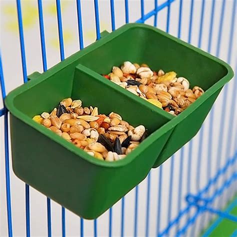 Coco*Store Plastic Hook Doublegroove Bowl for Parrot Hamster Feeding Cage -- Learn more at the ...