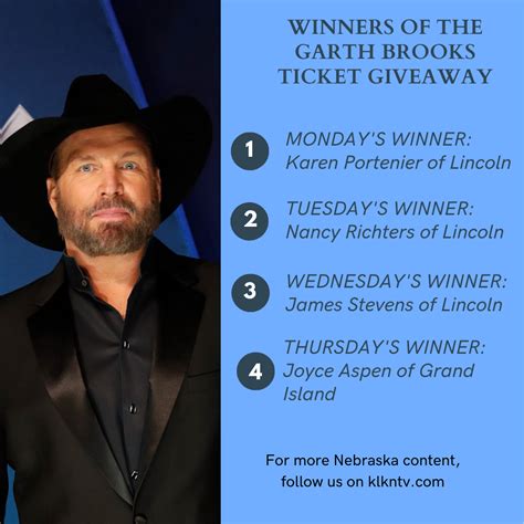 Winners of the Garth Brooks ticket giveaway