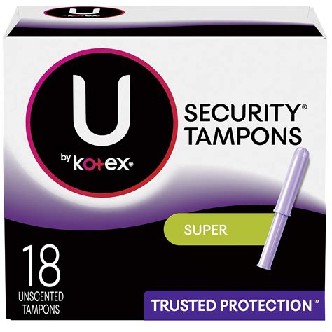 Kotex Security Tampons with Plastic Applicator, Super Absorbency, 18 ct