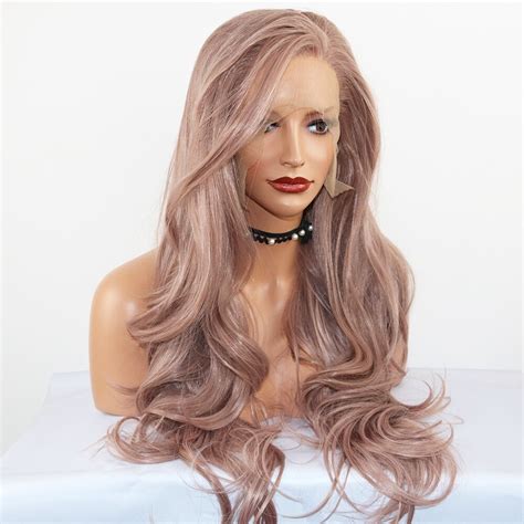 Aliexpress.com : Buy Fantasy Beauty Ash Pink Lace Wig Mixed Color ...