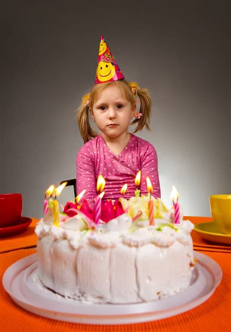 Sad Girl with Birthday Cake Stock Image - Image of birthday, gesture ...