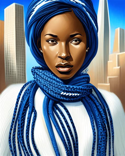 Portrait Illustration of a Stunning African American Woman · Creative Fabrica