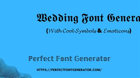 Wedding Fancy Font Generator - Online Copy Paste Tool