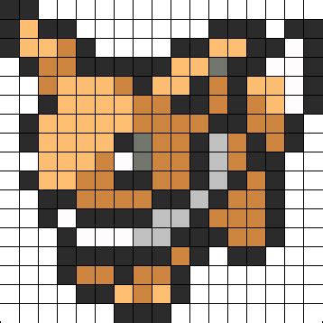 Eevee Sprite Perler Bead Pattern | Bead Sprites | Characters Fuse Bead Patterns