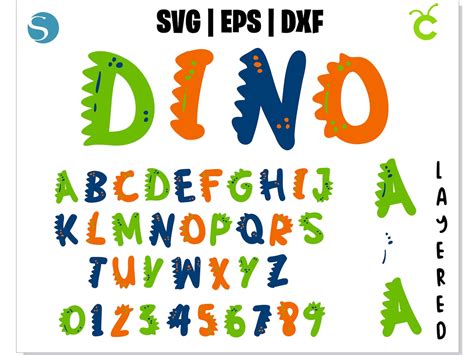 Dinosaur Layered Font SVG Dinosaur Font Cricut SVG Dinosaur | Etsy