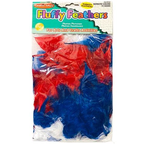 Creative Arts Craft Fluffy Feathers – (.5oz/14g) Patriotic Colors ...