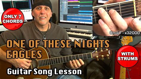 Eagles One Of These Nights acoustic guitar song lesson with strums ...