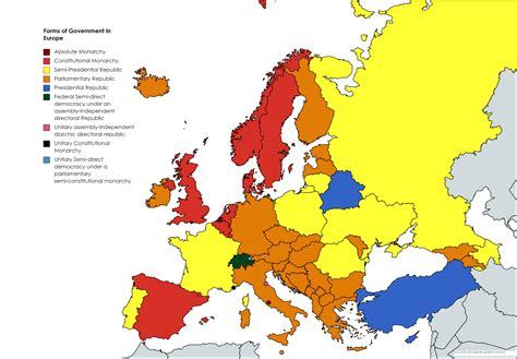 Forms of Government in Europe. Made by me. Source is in the picture ...