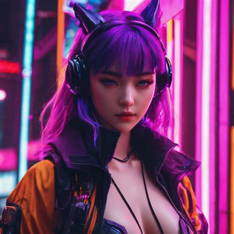 cyberpunk girl neon lights by SilentGamePLS on DeviantArt