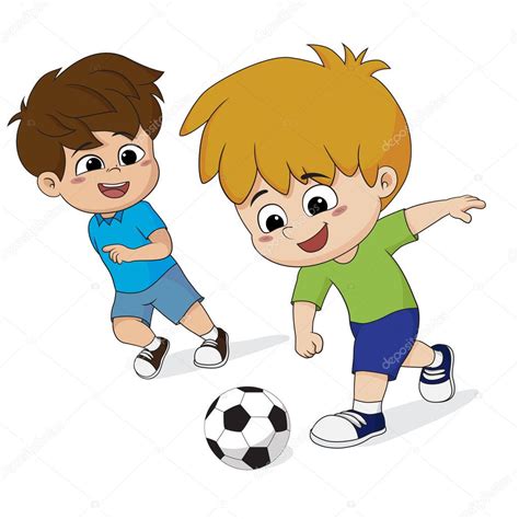 Niños jugar al fútbol con amigos. — Vector de stock © eempris.hotmail.com #158906538