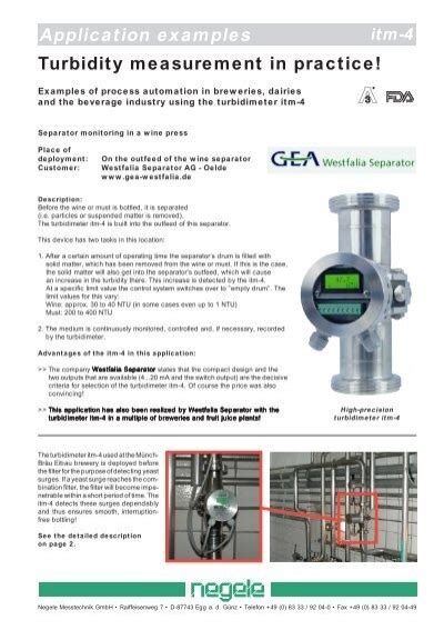 Application examples Turbidity measurement in practice! - Hidroteka