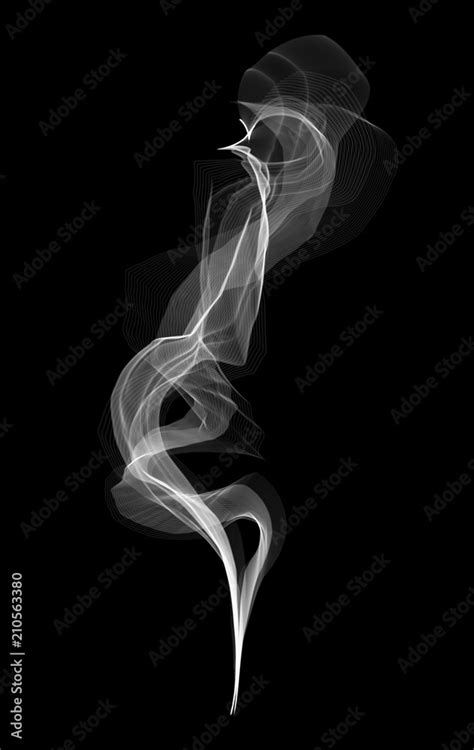 Creative vector illustration of delicate white cigarette smoke waves ...