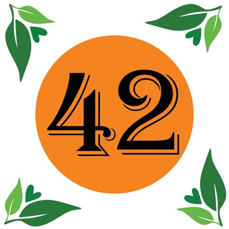 Leaf and Logo Number 42 23133770 Vector Art at Vecteezy