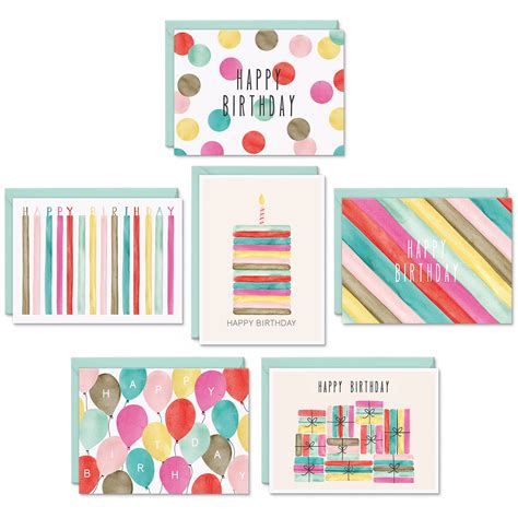 Buy 48 Watercolor Bulk Birthday Cards Assortment – Bulk Happy Birthday Card with Envelopes Box ...