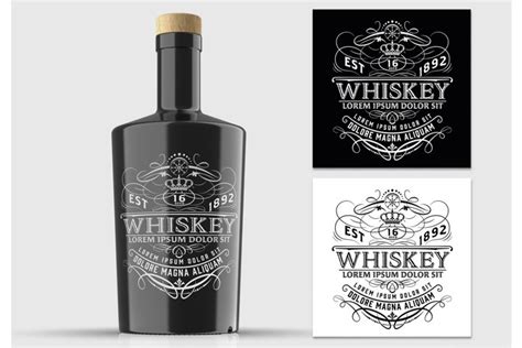Vintage Whiskey Label Layout - Illustrator Template (538449) | Flyers | Design Bundles