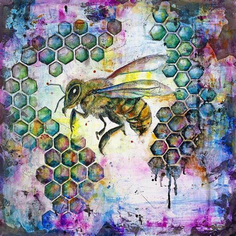 Bee and Honeycomb Painting | Bee artwork, Painting, Insect art