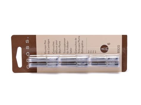 New Authentic Genuine CROSS 8920 6 Pack BLUE Noir Proprietary Fountain Pen Ink Cartridges ...