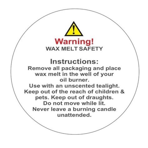 Candle Warning Label Template Candle labels warning candles safety soy ...